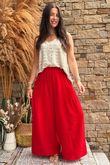 Pure Cotton Santos Quinn Culotte Pant Salsa